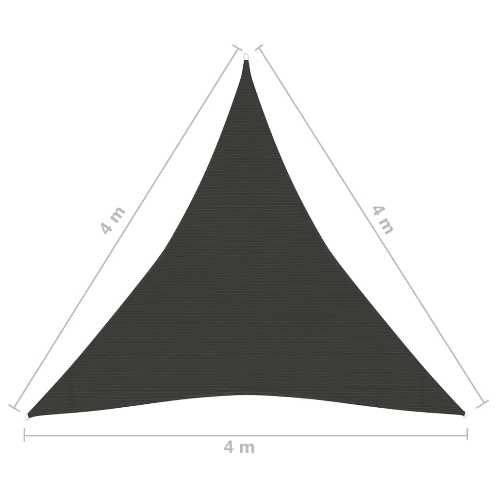 Sunshade Sail 160 g/m² Anthracite 4x4x4 m HDPE