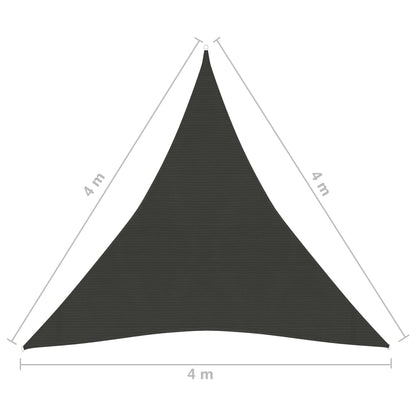 Sunshade Sail 160 g/m² Anthracite 4x4x4 m HDPE