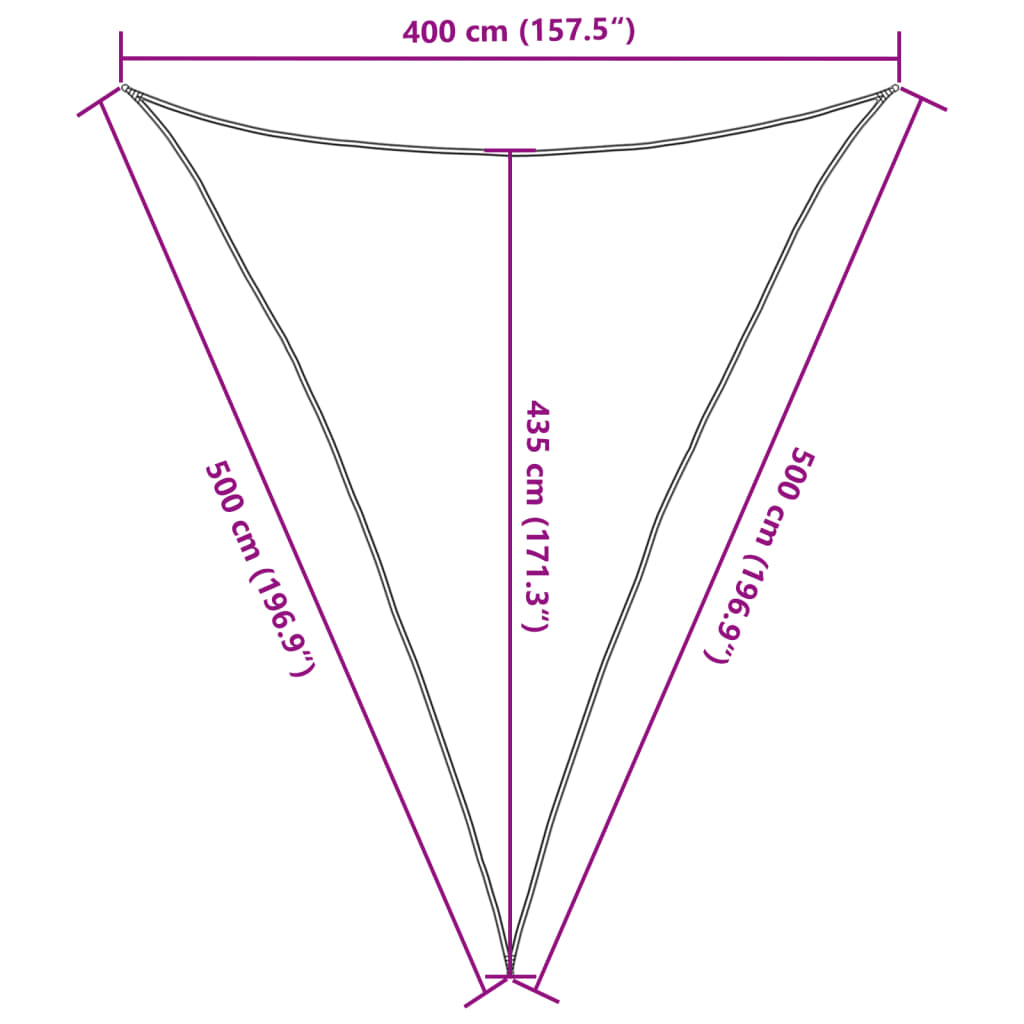 Sunshade Sail 160 g/m² Anthracite 4x5x5 m HDPE