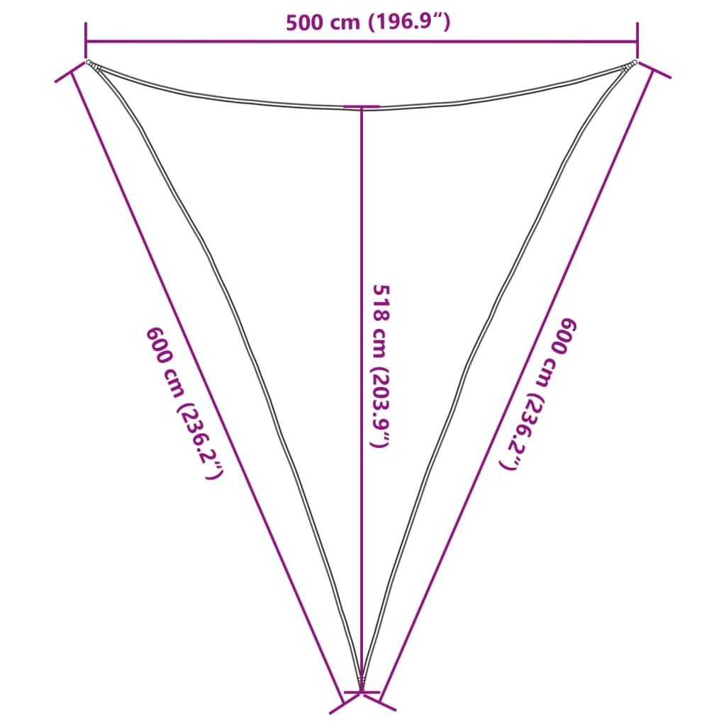 Sunshade Sail 160 g/m² Anthracite 5x6x6 m HDPE