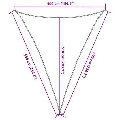 Sunshade Sail 160 g/m² Anthracite 5x6x6 m HDPE