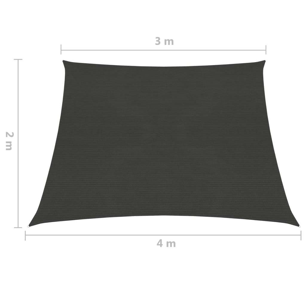 Sunshade Sail 160 g/m² Anthracite 3/4x2 m HDPE