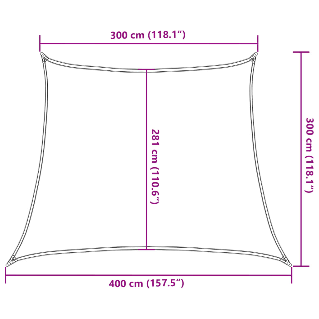 Sunshade Sail 160 g/m² Anthracite 3/4x3 m HDPE