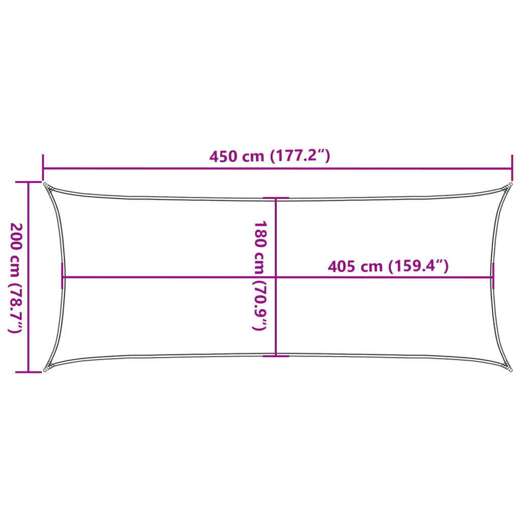 Sunshade Sail 160 g/m² Beige 2x4.5 m HDPE