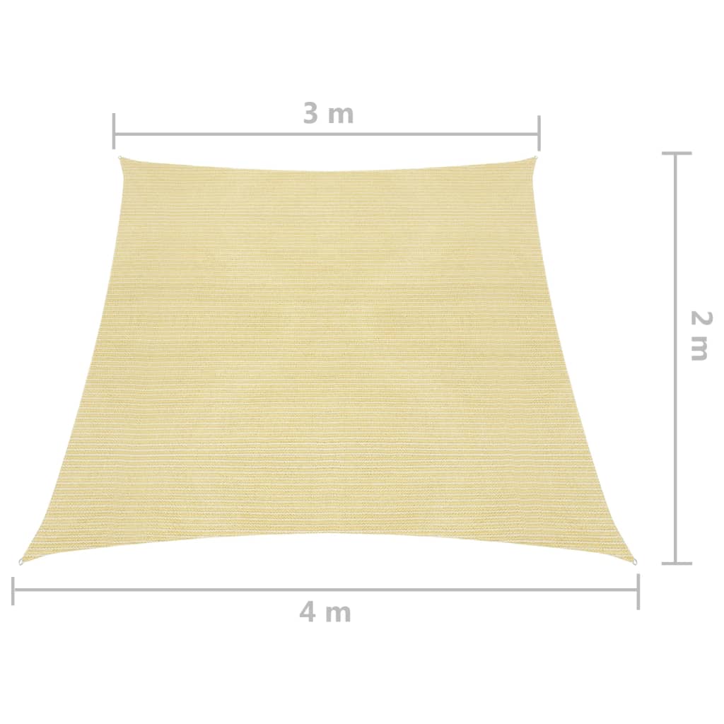 Sunshade Sail 160 g/m² Beige 3/4x2 m HDPE