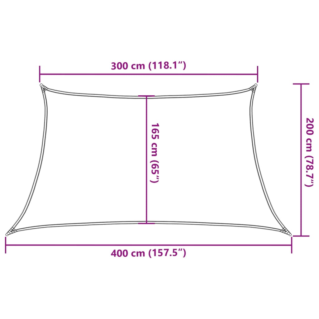 Sunshade Sail 160 g/m² Beige 3/4x2 m HDPE