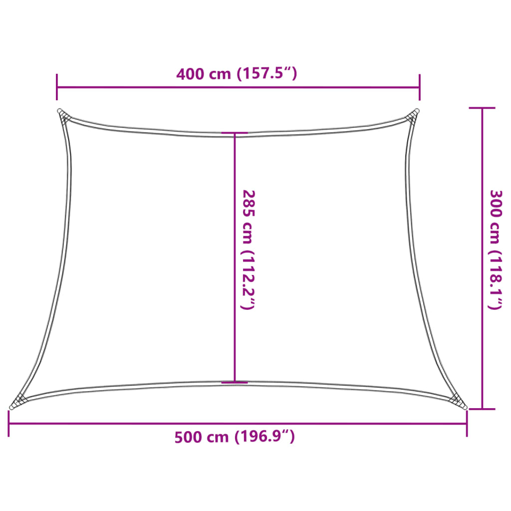 Sunshade Sail 160 g/m² Beige 4/5x3 m HDPE