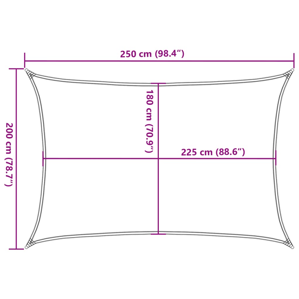 Sunshade Sail 160 g/m² Cream 2x2.5 m HDPE