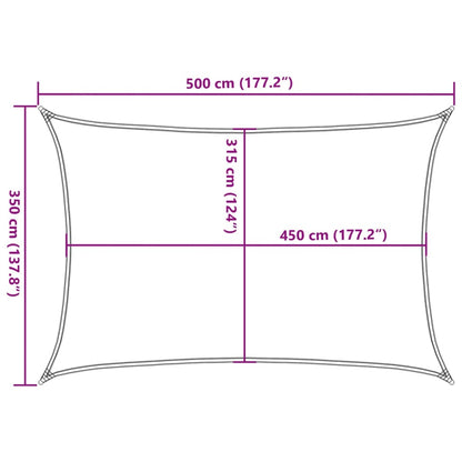 Sunshade Sail 160 g/m² Cream 3.5x5 m HDPE