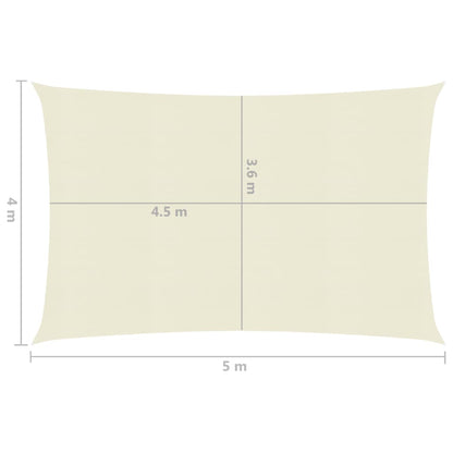 Sunshade Sail 160 g/m² Cream 4x5 m HDPE