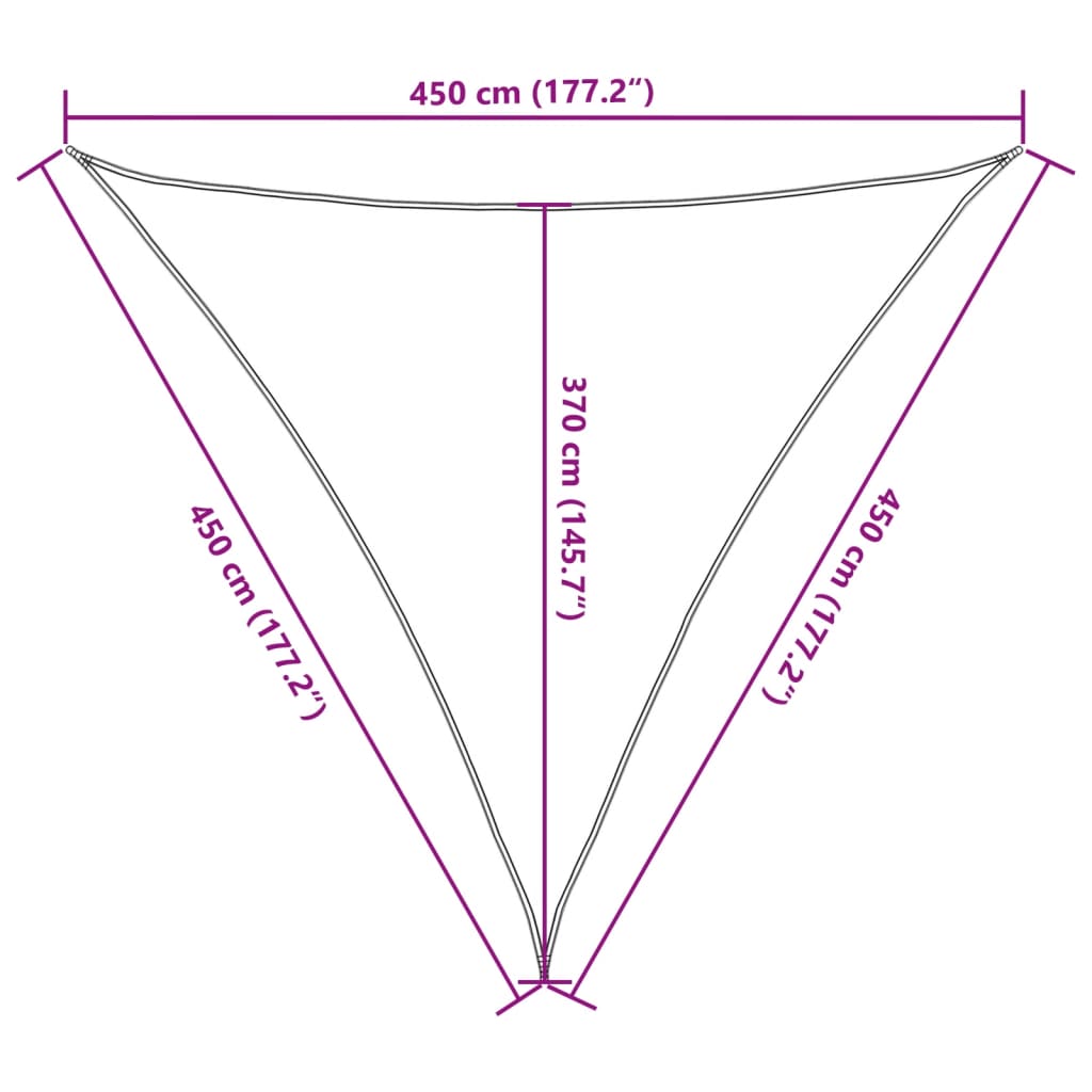 Sunshade Sail 160 g/m² Cream 4.5x4.5x4.5 m HDPE