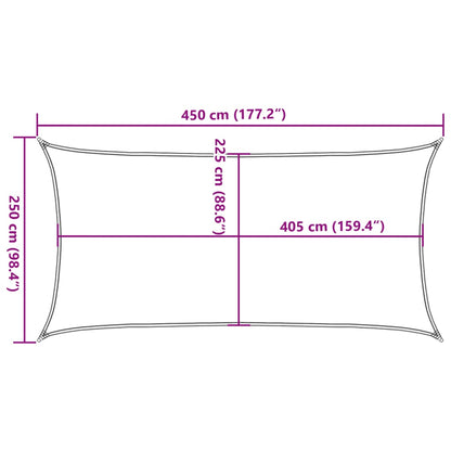 Sunshade Sail 160 g/m² White 2.5x4.5 m HDPE