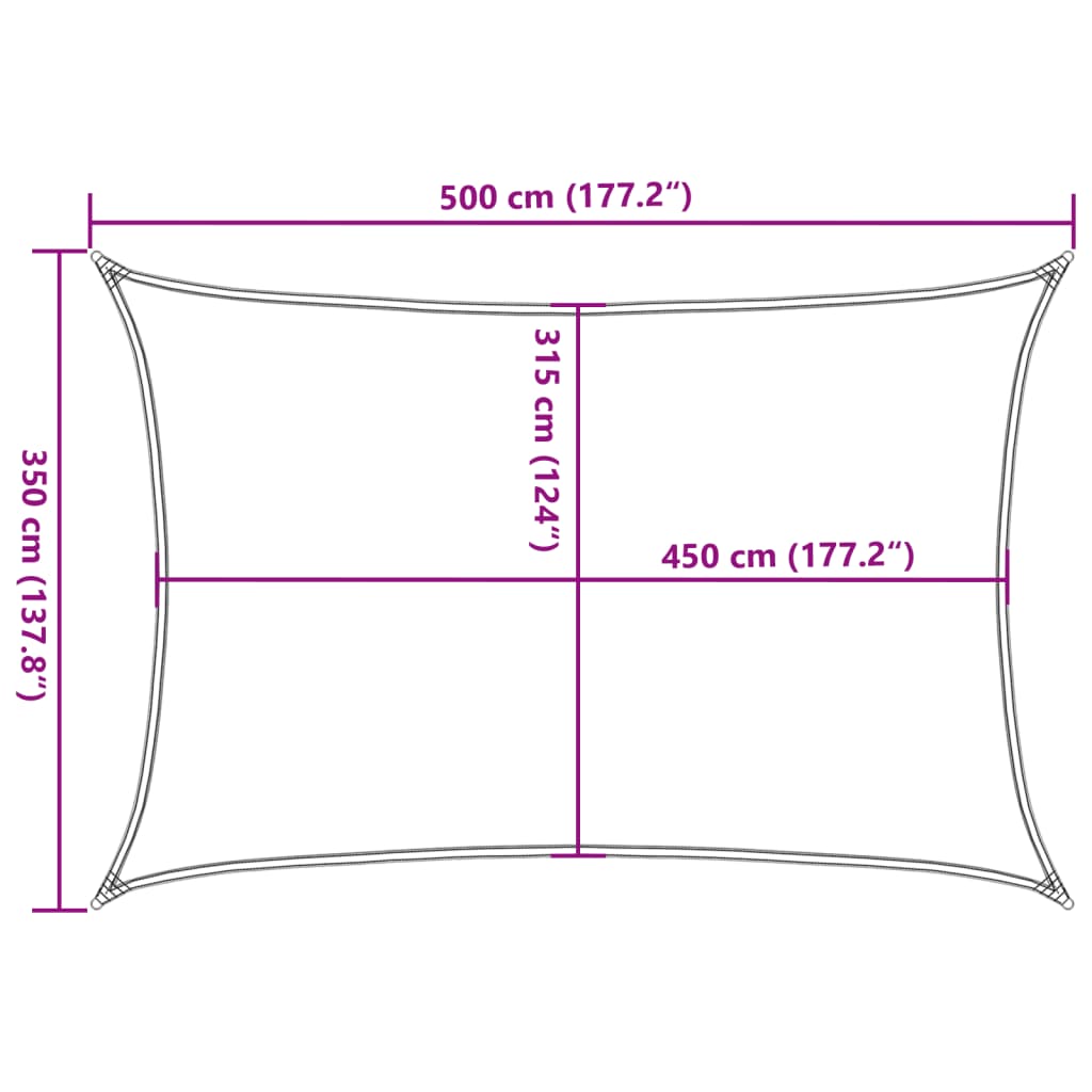 Sunshade Sail 160 g/m² White 3.5x5 m HDPE