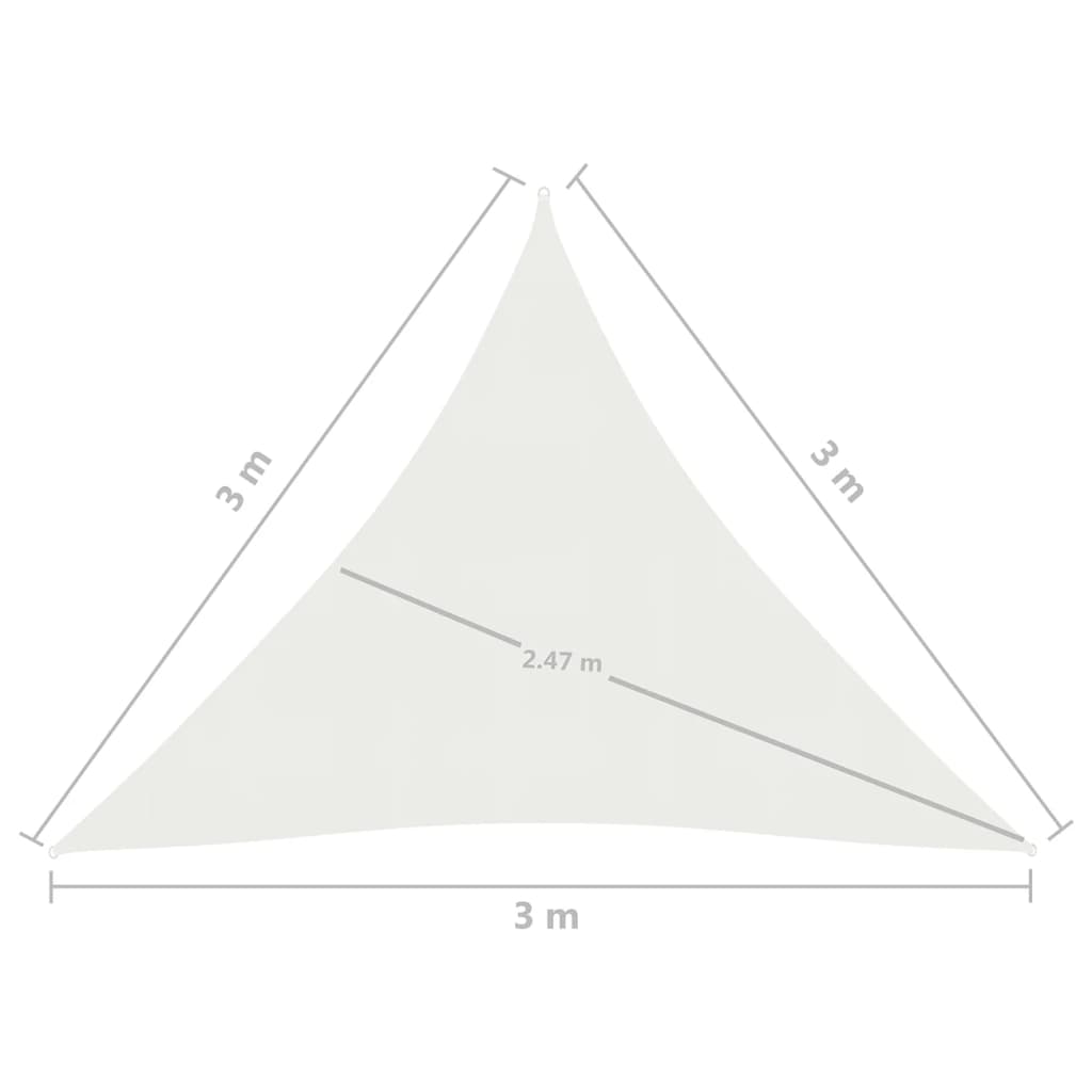 Sunshade Sail 160 g/m² White 3x3x3 m HDPE