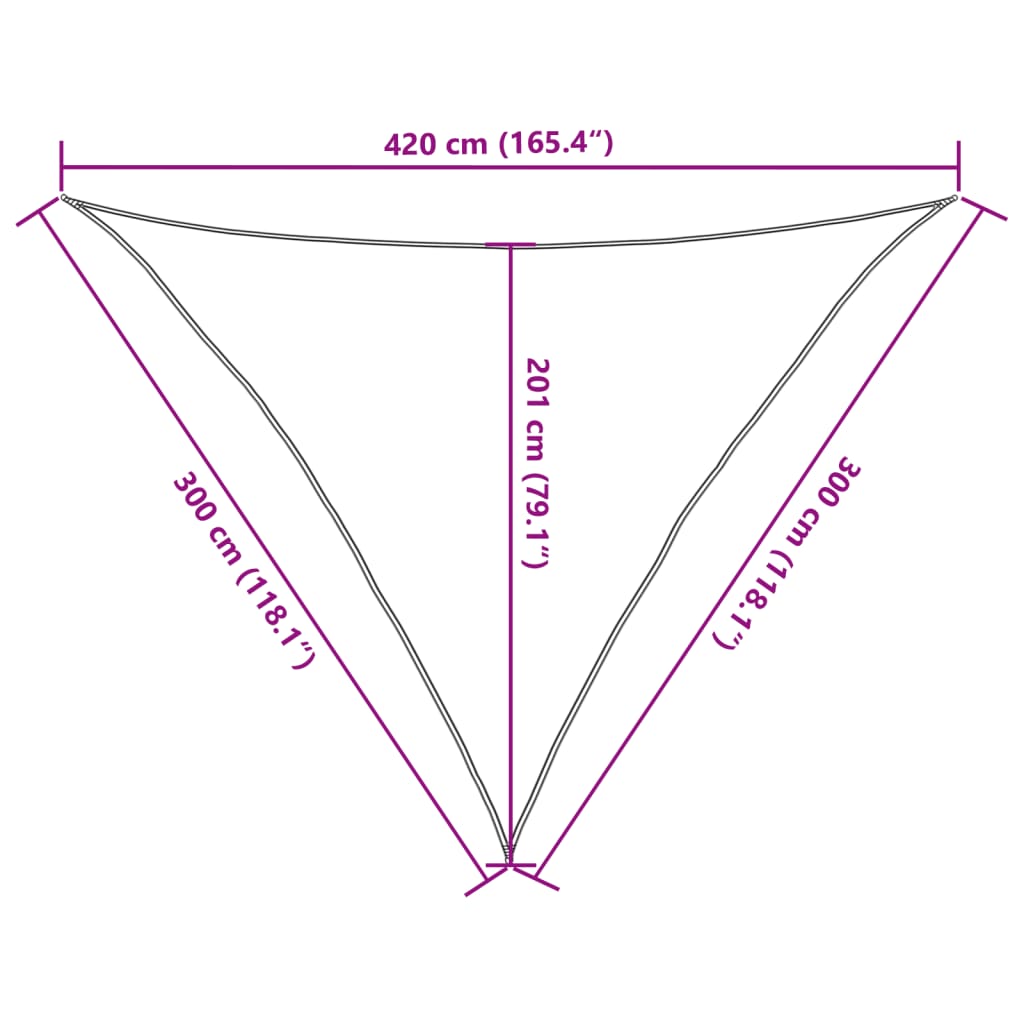 Sunshade Sail 160 g/m² White 3x3x4.2 m HDPE