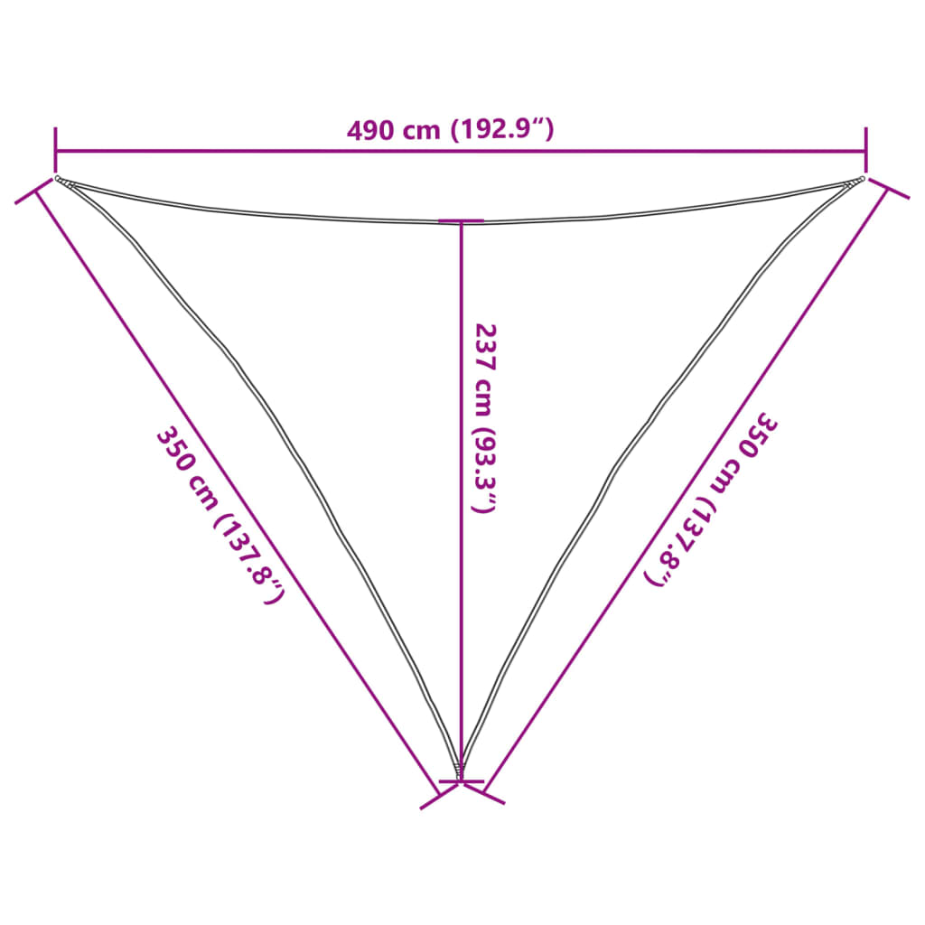 Sunshade Sail 160 g/m² White 3.5x3.5x4.9 m HDPE