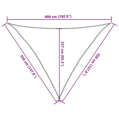 Sunshade Sail 160 g/m² White 3.5x3.5x4.9 m HDPE