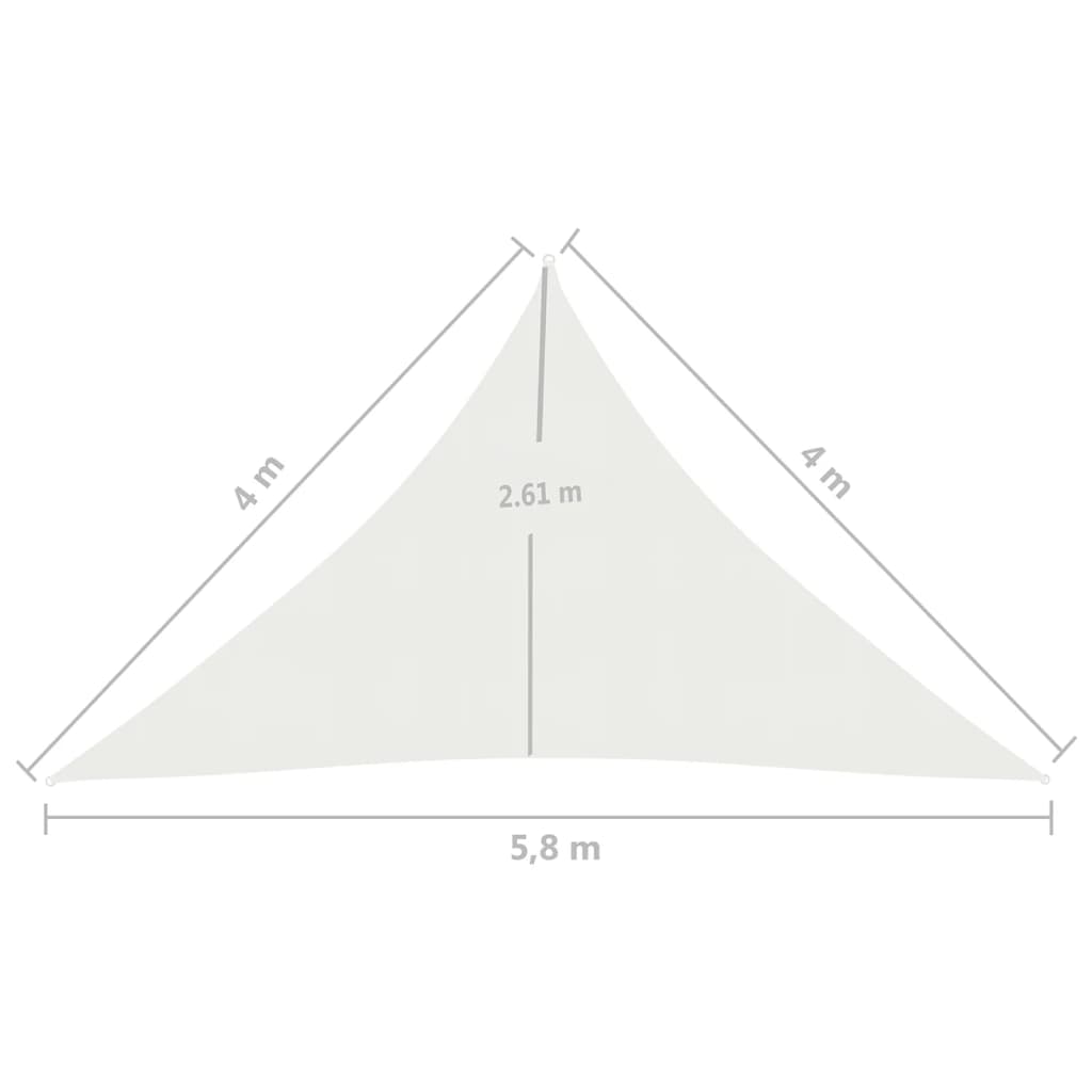 Sunshade Sail 160 g/m² White 4x4x5.8 m HDPE