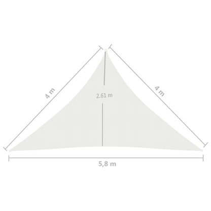 Sunshade Sail 160 g/m² White 4x4x5.8 m HDPE