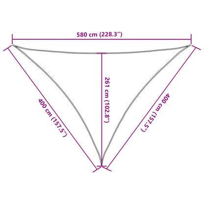 Sunshade Sail 160 g/m² White 4x4x5.8 m HDPE