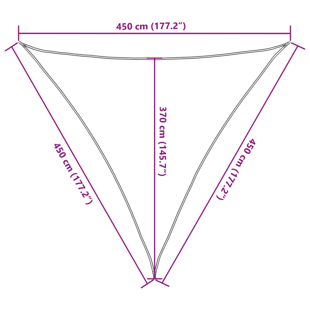 Sunshade Sail 160 g/m² White 4.5x4.5x4.5 m HDPE