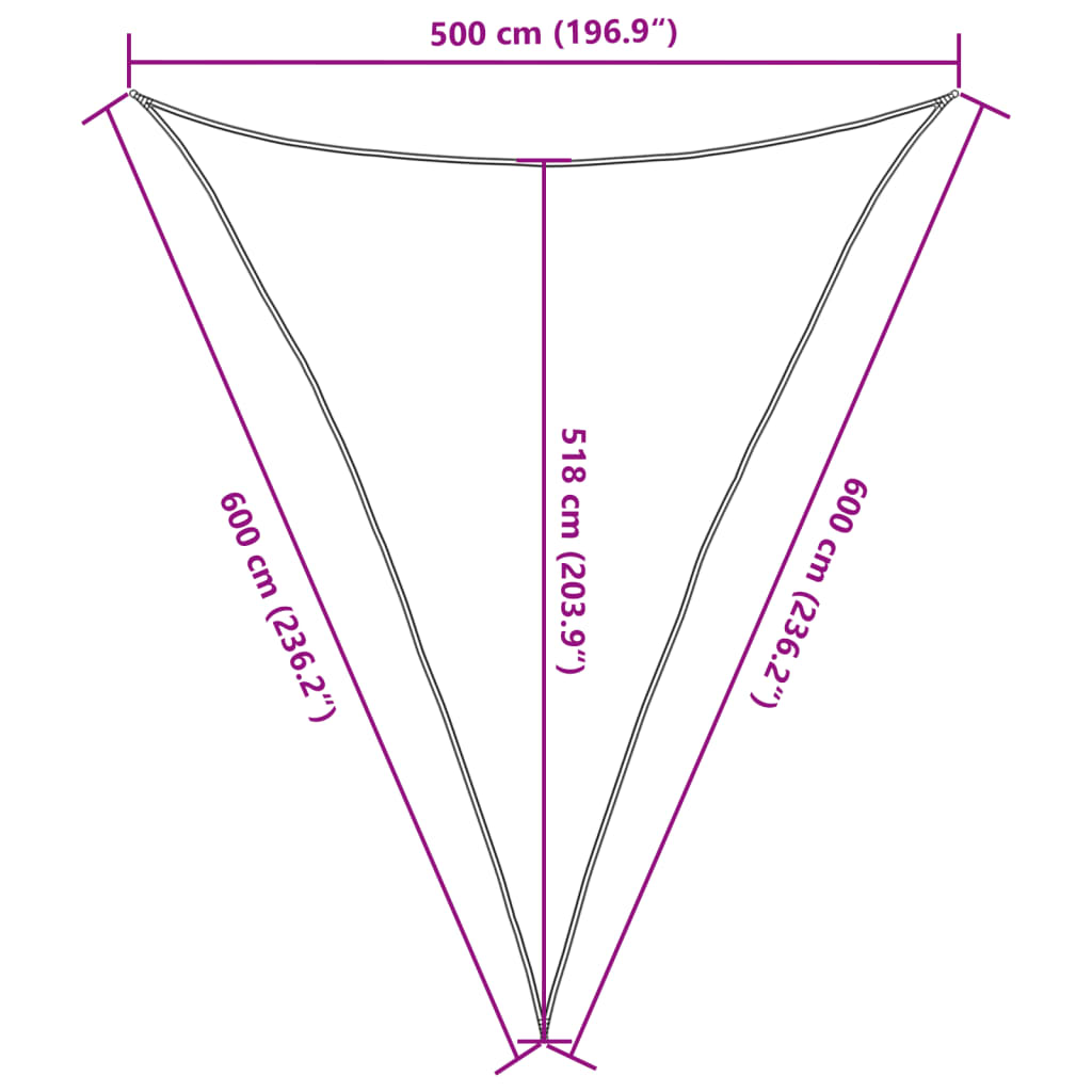 Sunshade Sail 160 g/m² White 5x6x6 m HDPE