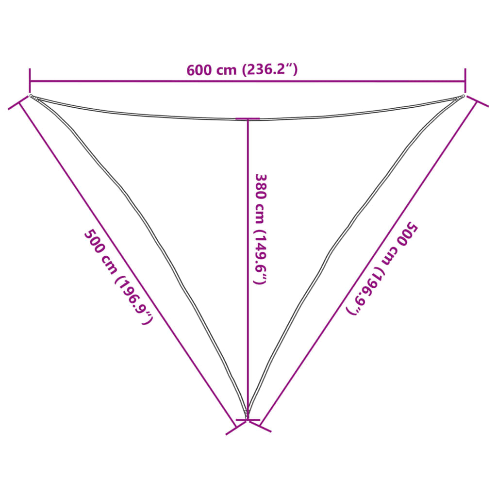 Sunshade Sail 160 g/m² White 5x5x6 m HDPE