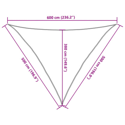 Sunshade Sail 160 g/m² White 5x5x6 m HDPE