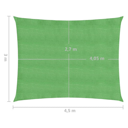 Sunshade Sail 160 g/m² Light Green 3x4.5 m HDPE