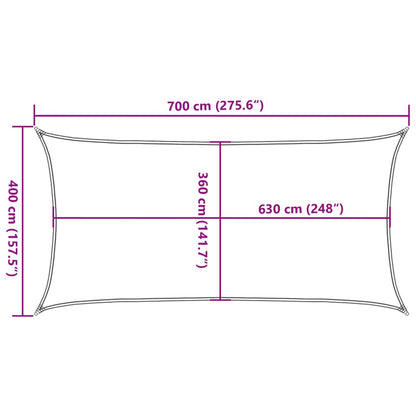 Sunshade Sail 160 g/m² Light Green 4x7 m HDPE