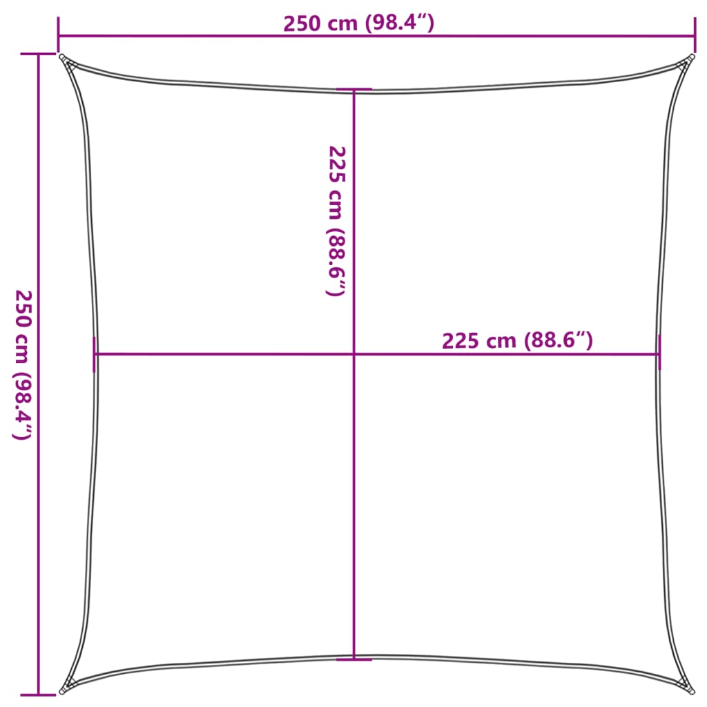 Sunshade Sail 160 g/m² Square Terracotta 2.5x2.5 m HDPE