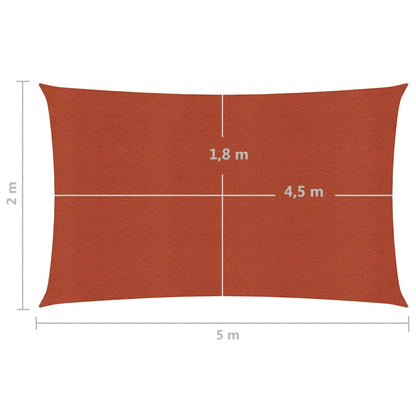 Sunshade Sail 160 g/m² Terracotta 2x5 m HDPE