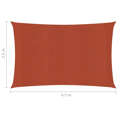 Sunshade Sail 160 g/m² Terracotta 2.5x4.5 m HDPE