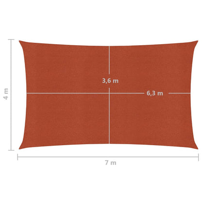 Sunshade Sail 160 g/m² Terracotta 4x7 m HDPE