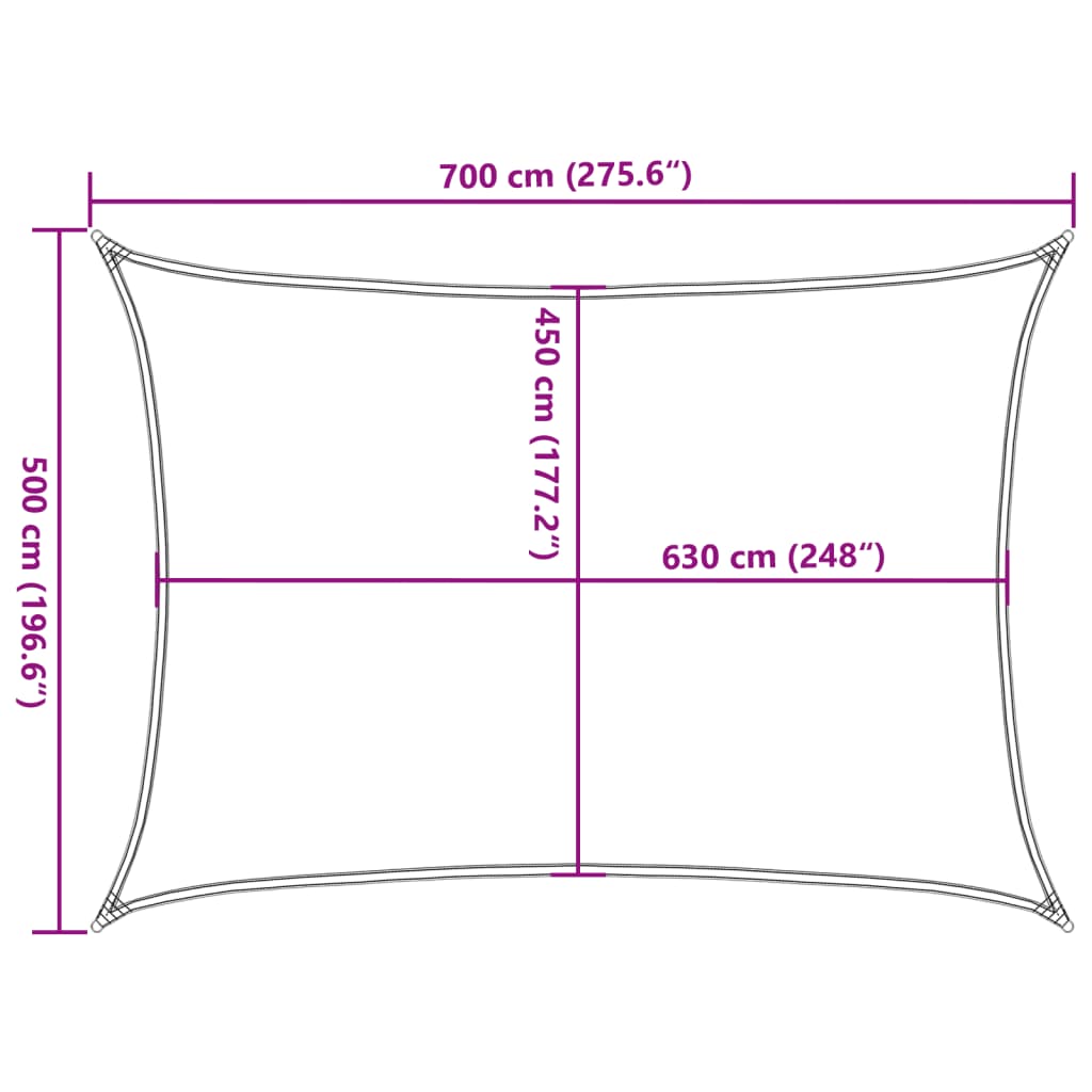 Sunshade Sail 160 g/m² Terracotta 5x7 m HDPE