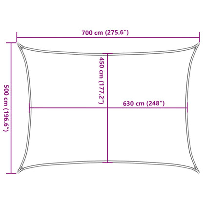 Sunshade Sail 160 g/m² Terracotta 5x7 m HDPE