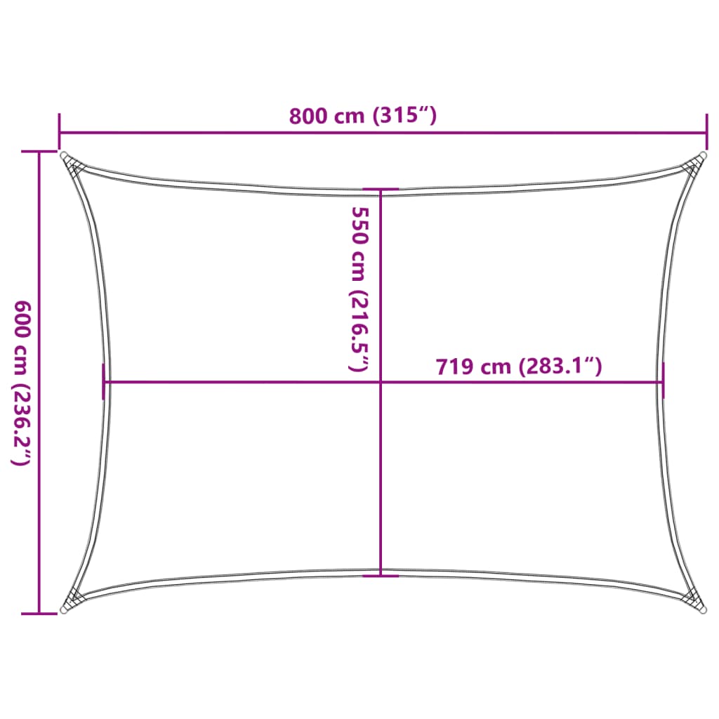 Sunshade Sail 160 g/m² Terracotta 6x8 m HDPE