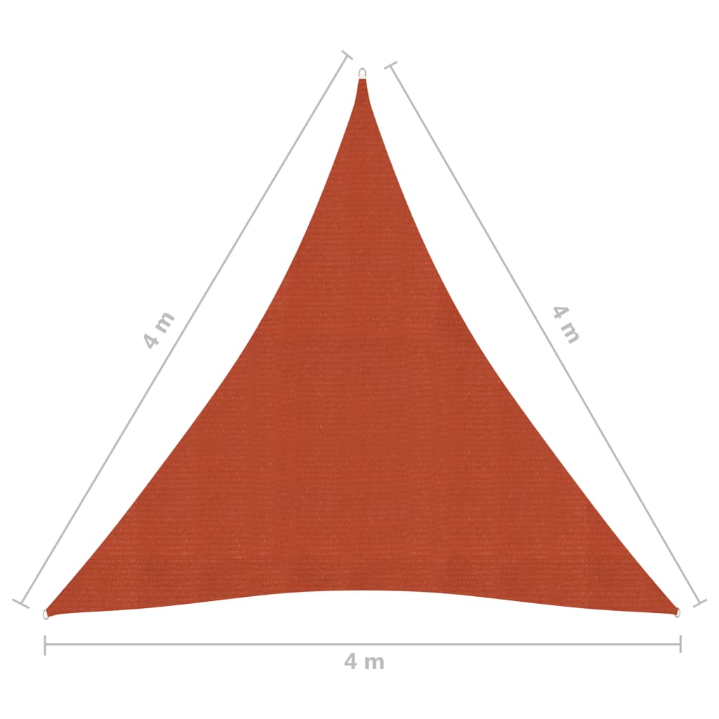 Sunshade Sail 160 g/m² Terracotta 4x4x4 m HDPE