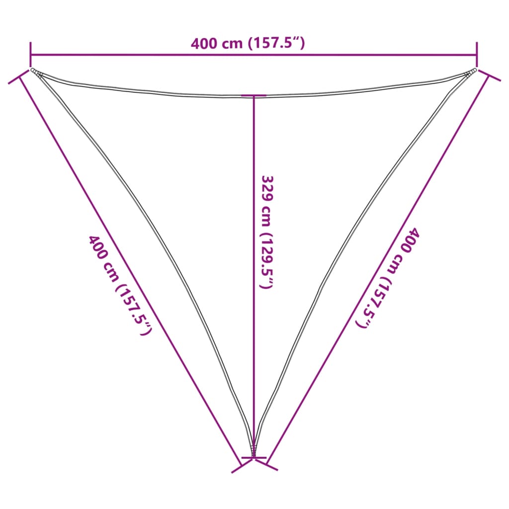 Sunshade Sail 160 g/m² Terracotta 4x4x4 m HDPE