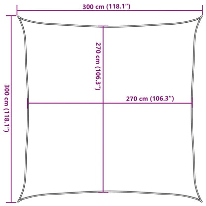 Sunshade Sail 160 g/m² Taupe 3x3 m HDPE