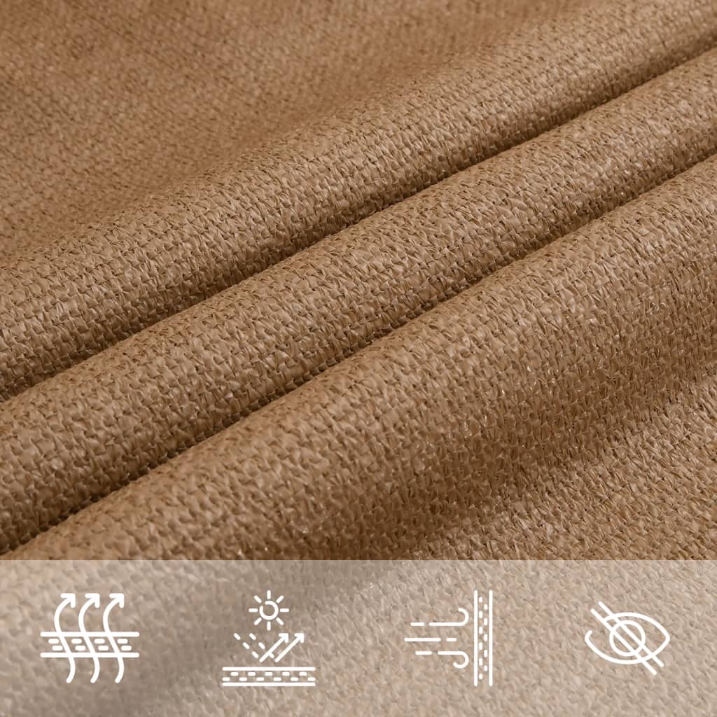 Sunshade Sail 160 g/m² Taupe 4.5x4.5 m HDPE