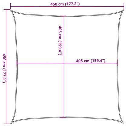 Sunshade Sail 160 g/m² Taupe 4.5x4.5 m HDPE