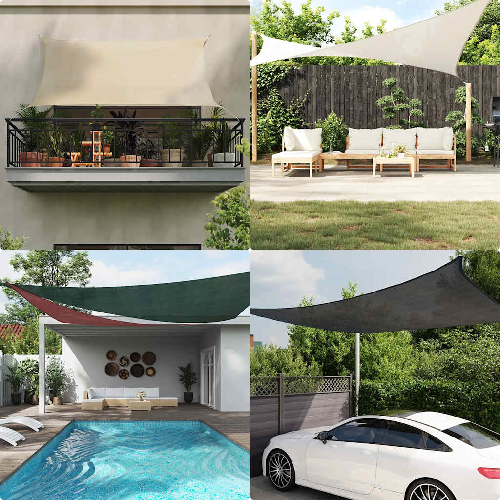 Sunshade Sail 160 g/m² Taupe 2x3 m HDPE
