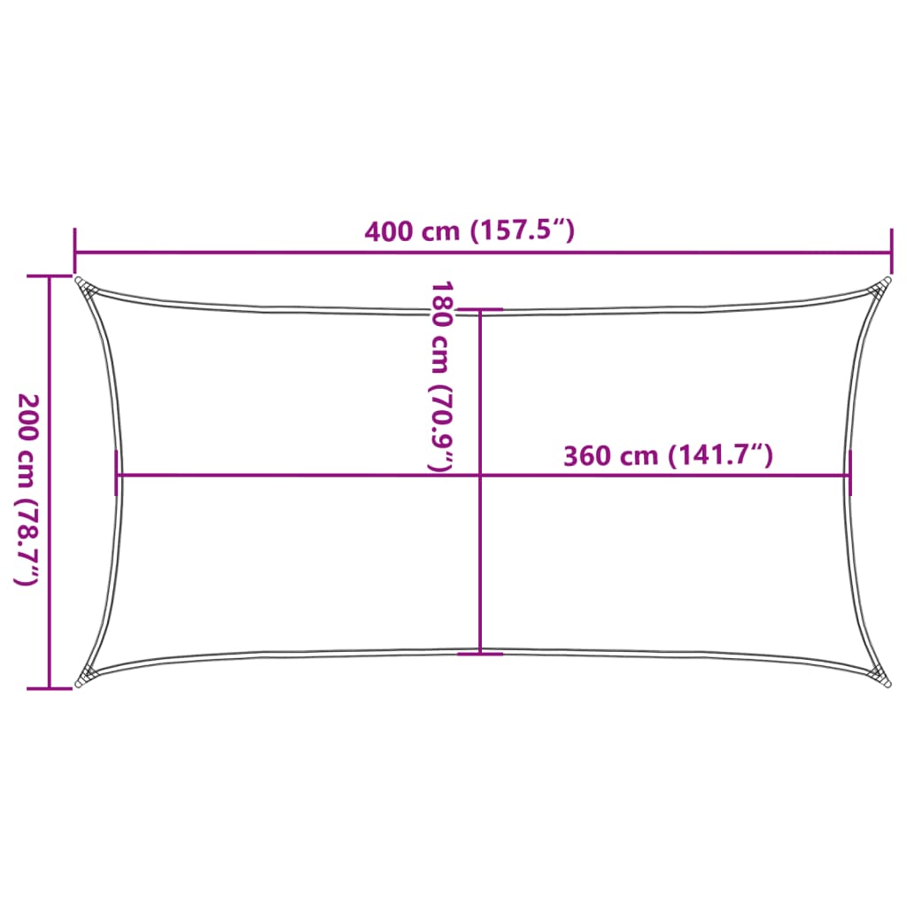 Sunshade Sail 160 g/m² Taupe 2x4 m HDPE