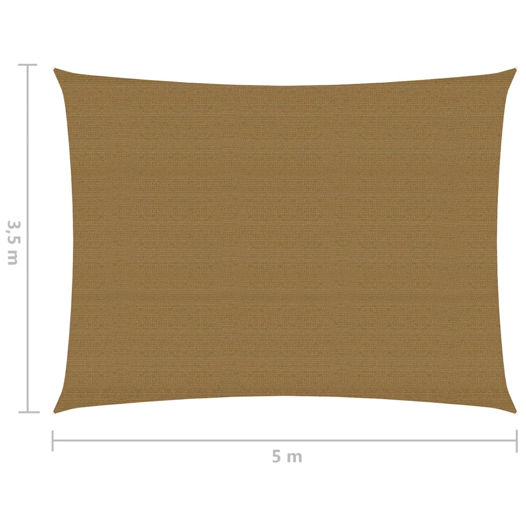 Sunshade Sail 160 g/m² Taupe 3.5x5 m HDPE