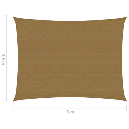 Sunshade Sail 160 g/m² Taupe 3.5x5 m HDPE