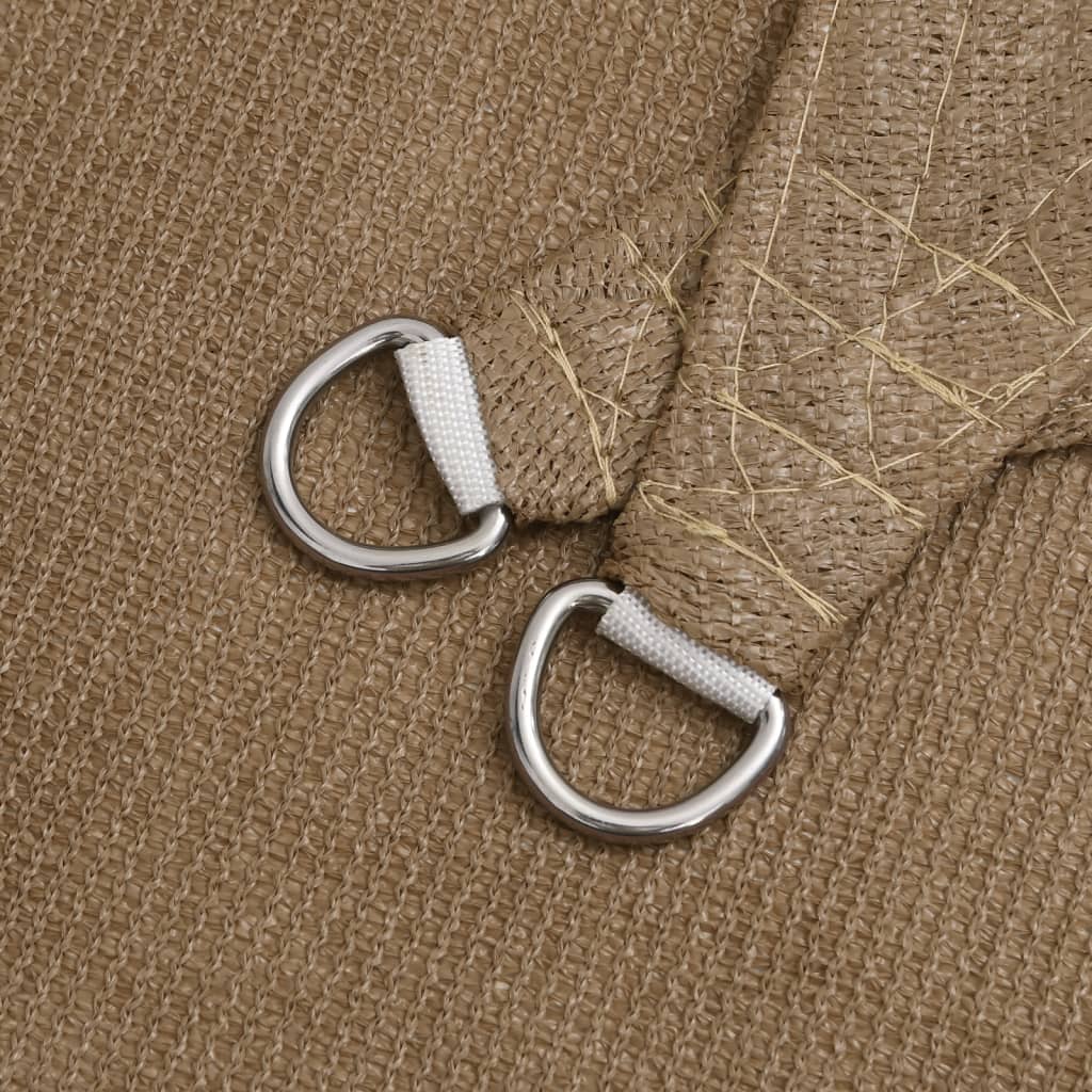 Sunshade Sail 160 g/m² Taupe 3.5x3.5x4.9 m HDPE