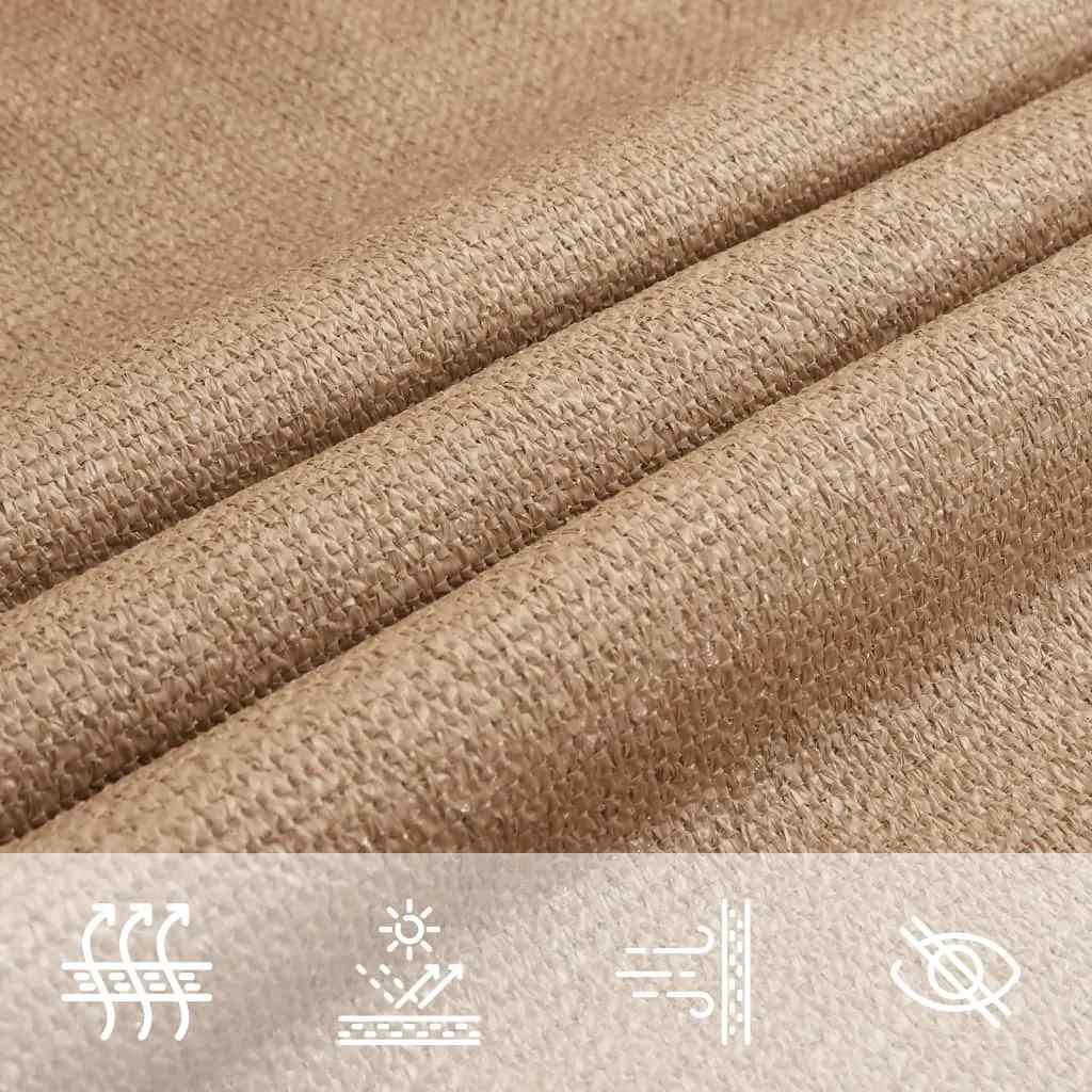 Sunshade Sail 160 g/m² Taupe 3.5x3.5x4.9 m HDPE