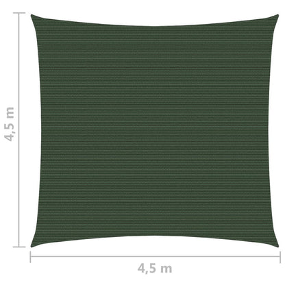 Sunshade Sail 160 g/m² Dark Green 4.5x4.5 m HDPE