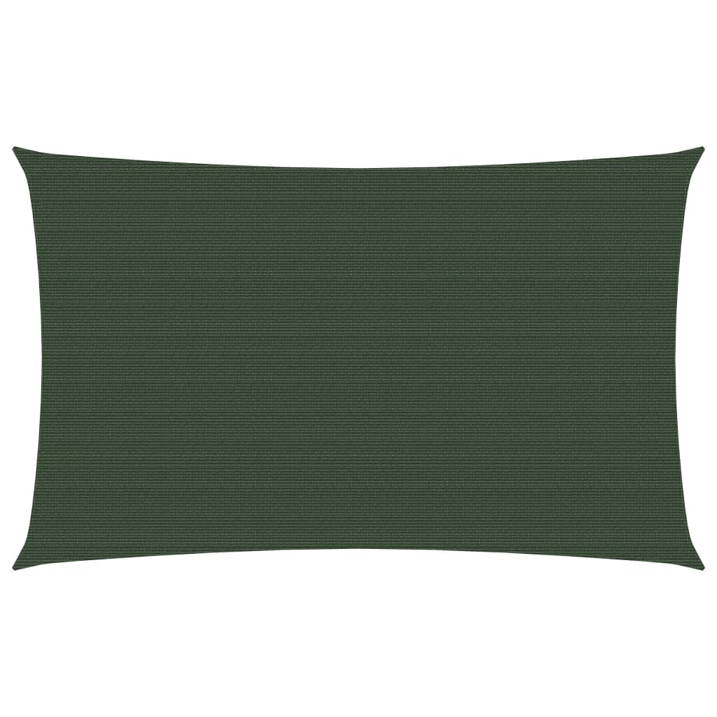 Sunshade Sail 160 g/m² Dark Green 2x5 m HDPE